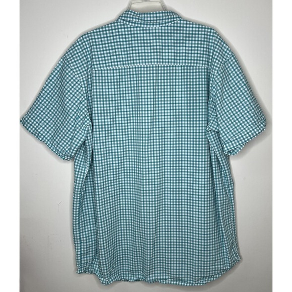 Columbia Men's Green White Checkered Short Sleeve Button Down Shirt Size XL - Picture 2 of 4